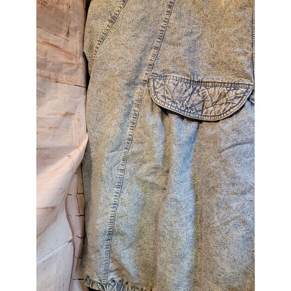 Weathered Blue vintage denim purple puffer jacket unisex - Picture 9 of 11